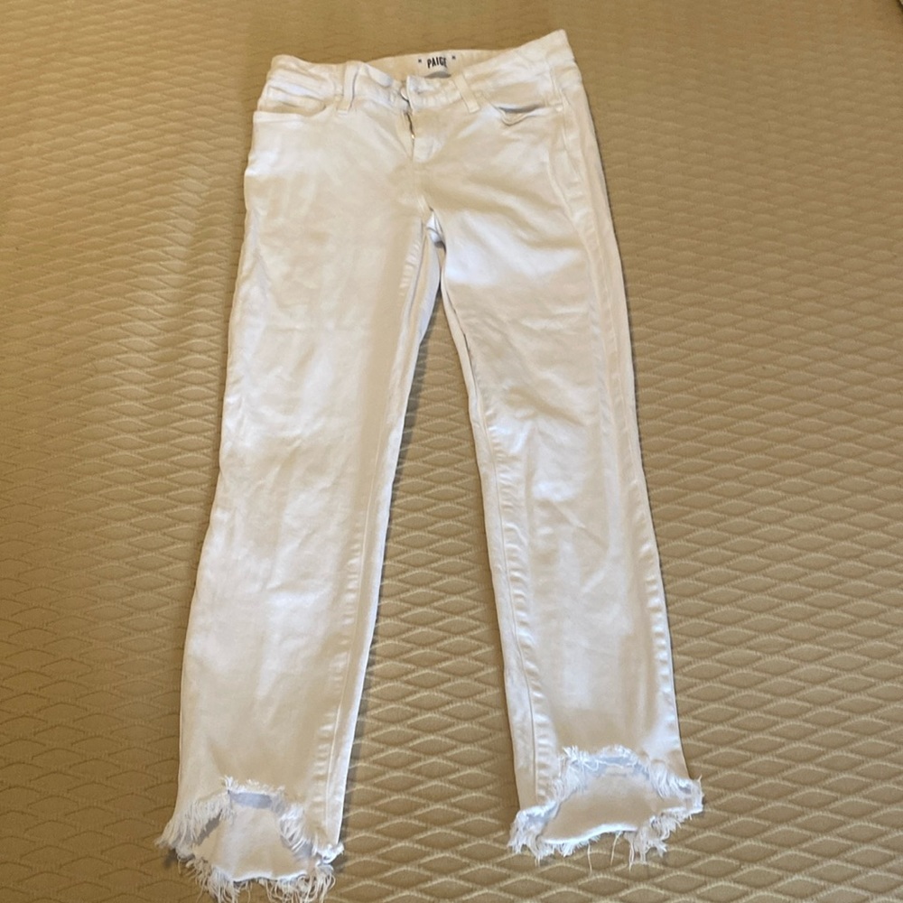 PAIGE Verdugo Crop White Jeans